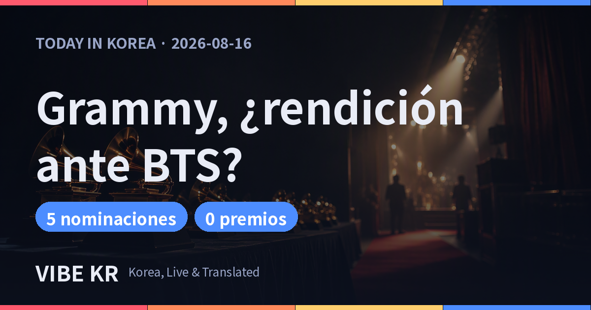 Grammy reconsidera categoría ‘pop asiático’ tras BTS