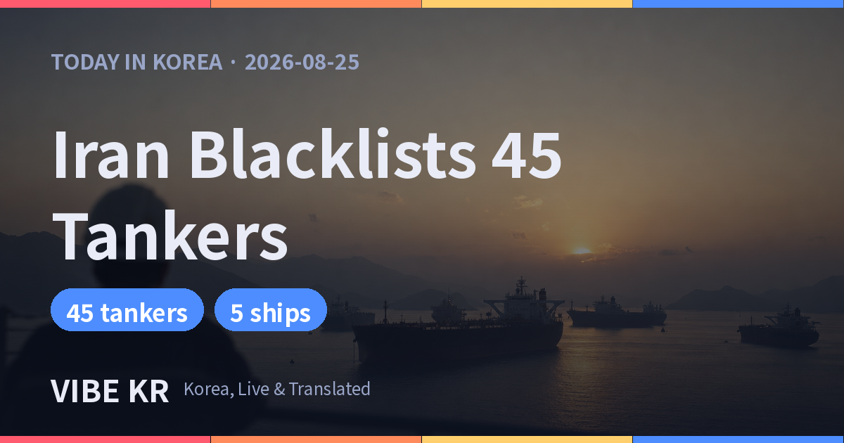 Iran Sanctions 45 Tankers Including Korea’s Sinokor