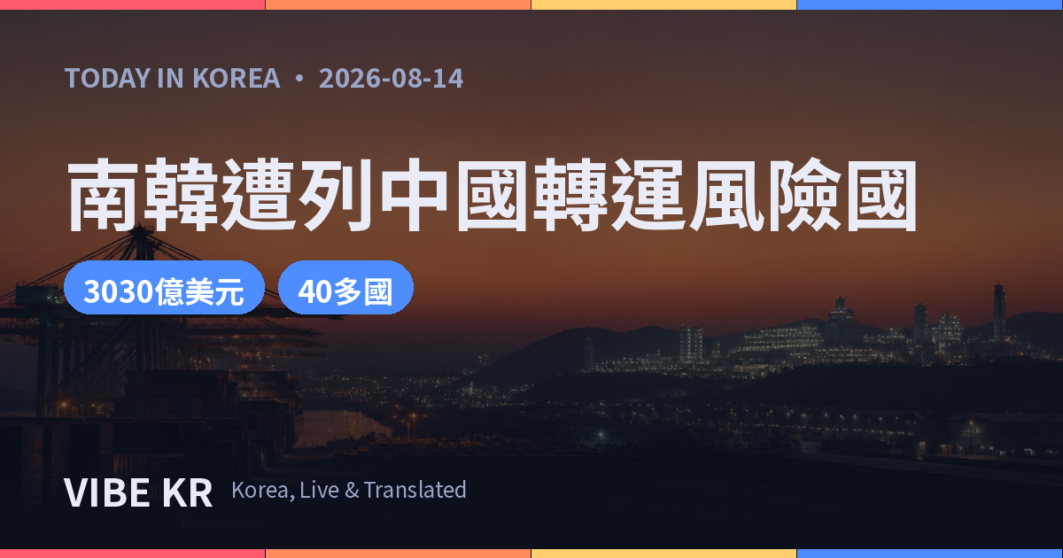 白宮報告點名南韓 列中國轉運「第一類」風險國