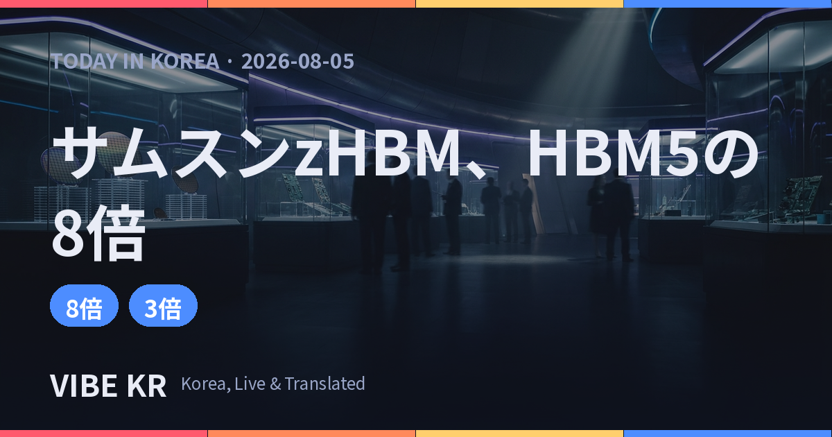 サムスン電子「zHBM」公開、HBM5比で最大8倍速く