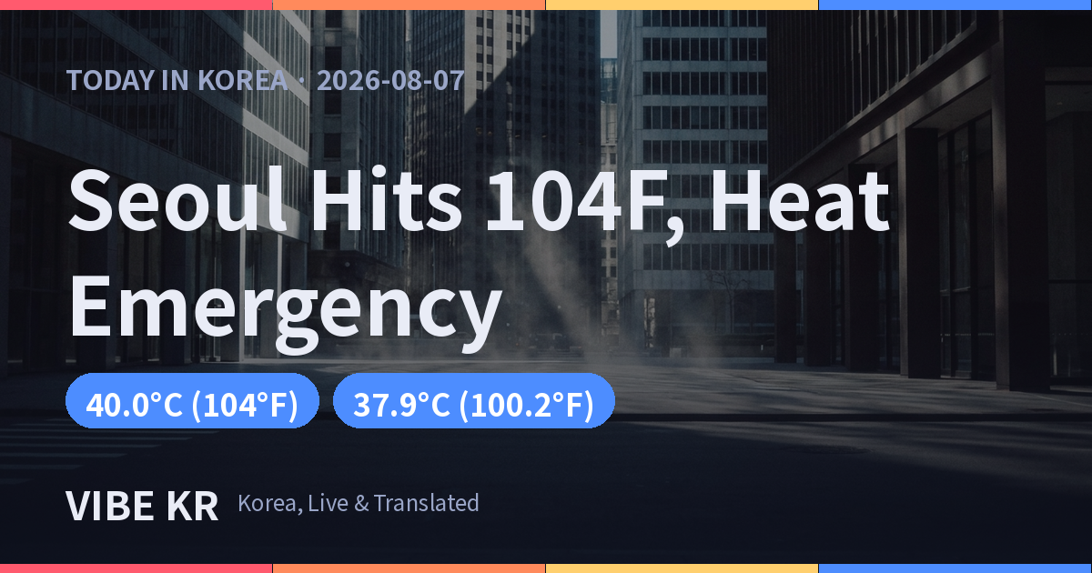 Seoul Swelters Near 104F in Record Heat Wave