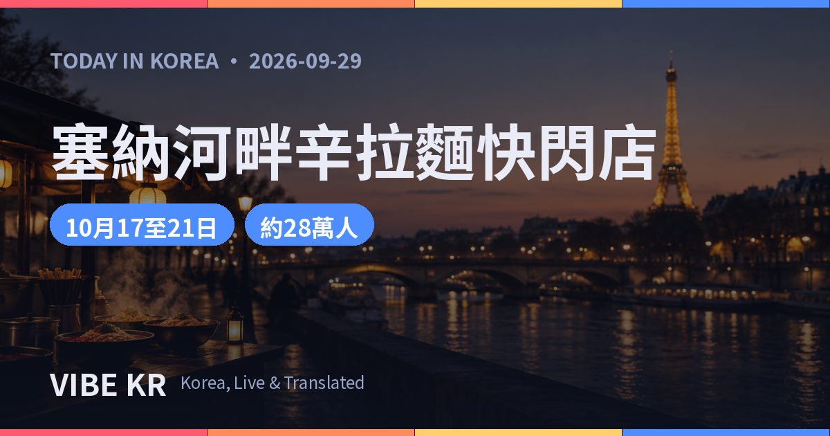 農心赴巴黎食品展，在塞納河畔開設「辛拉麵小吃」快閃店