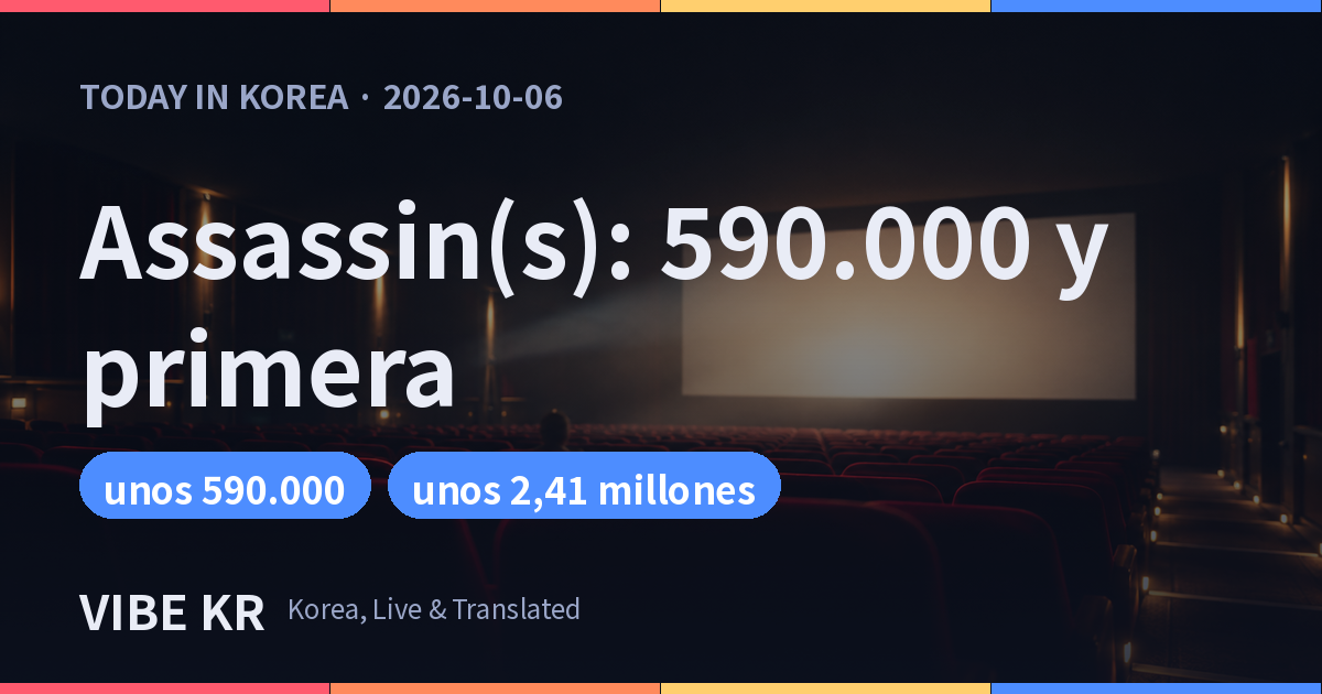 ‘Assassin(s)’ suma unos 590.000 en feriado y sigue 1.º