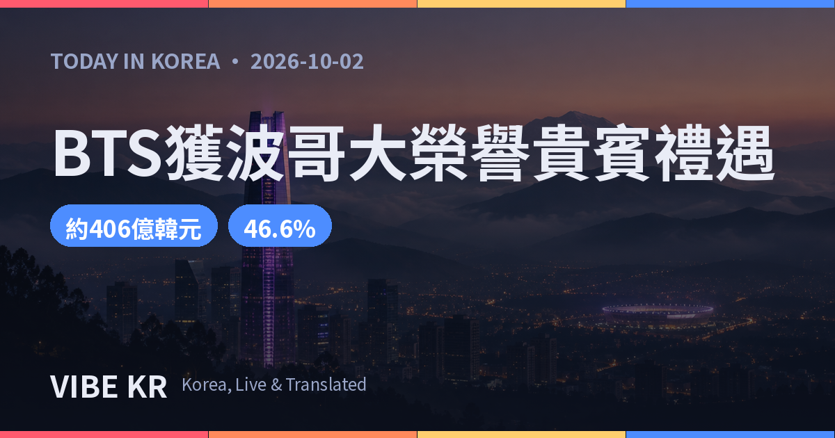 BTS獲波哥大市榮譽貴賓禮遇,哥倫比亞首場演唱會消費預估約400億韓元