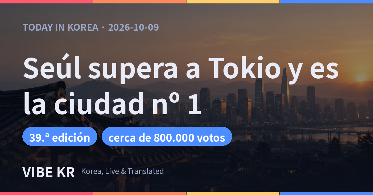 Seúl desbanca a Tokio como mejor gran ciudad del mundo